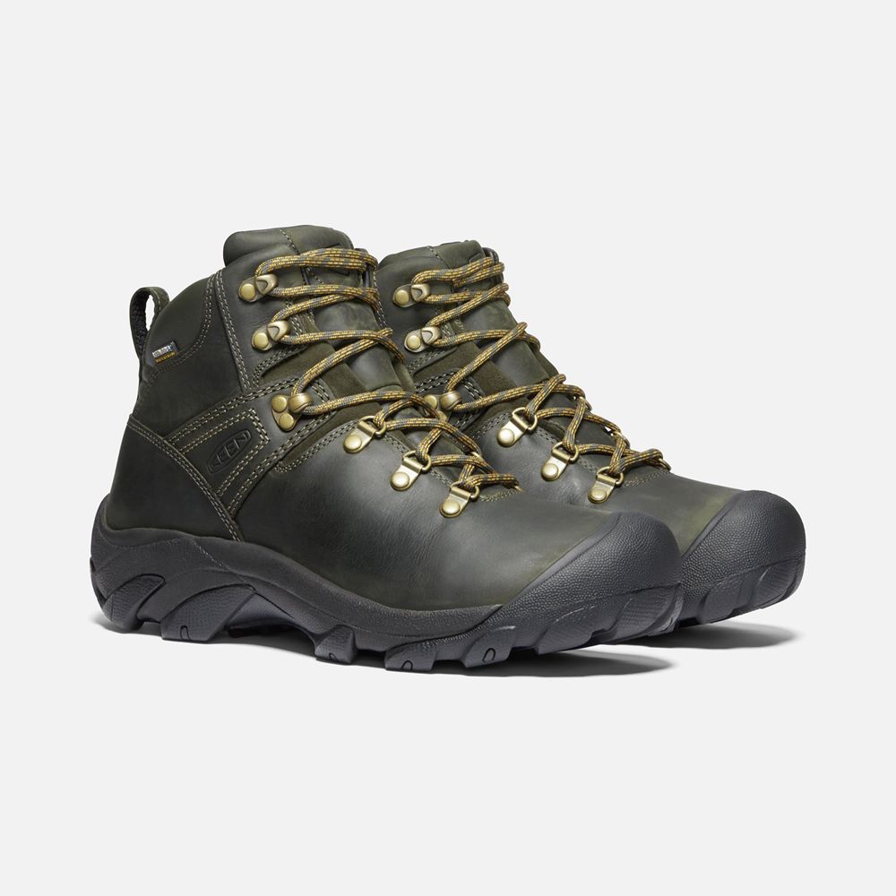 Bottes de Randonnée Keen Homme Vert Olive/Noir | Pyrenees | BOGZU-6378